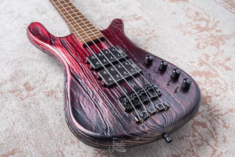 Warwick Custom Shop Streamer $$, 4- Sandblasted Chrome Black to Red Satin