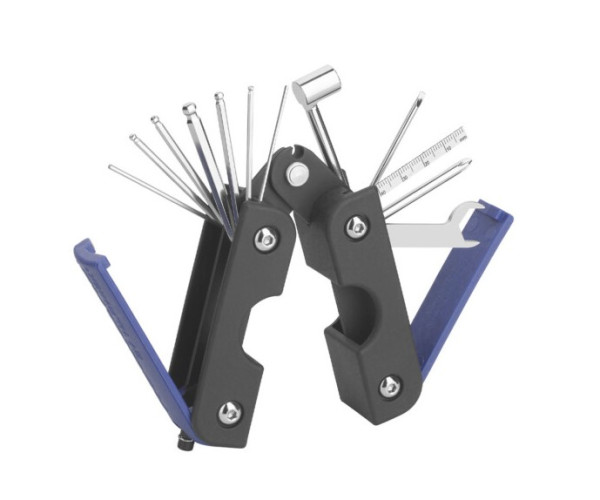 MultiTool ROCKCARE «Inch» blau amb bobinador de cordes per a guitarra i baix