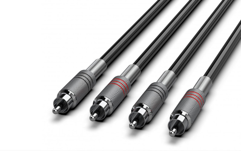 Cable AUDIBAX Premium 2 RCA a 2 RCA Stereo 3m Negre