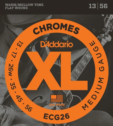 Cordes D'ADDARIO ECG26 13-56 electric guitars Flat Wound