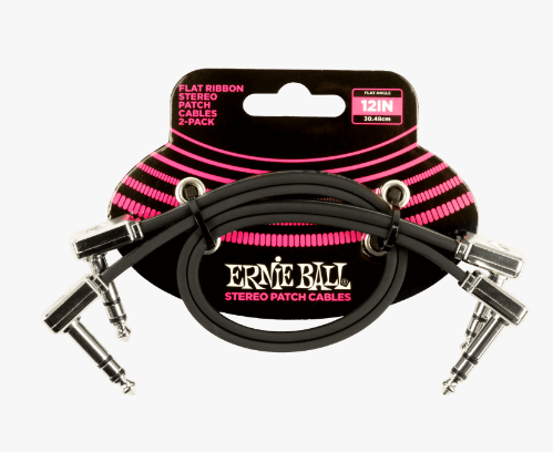 ERNIE BALL Patch Cables 12IN 2-pack color Negro