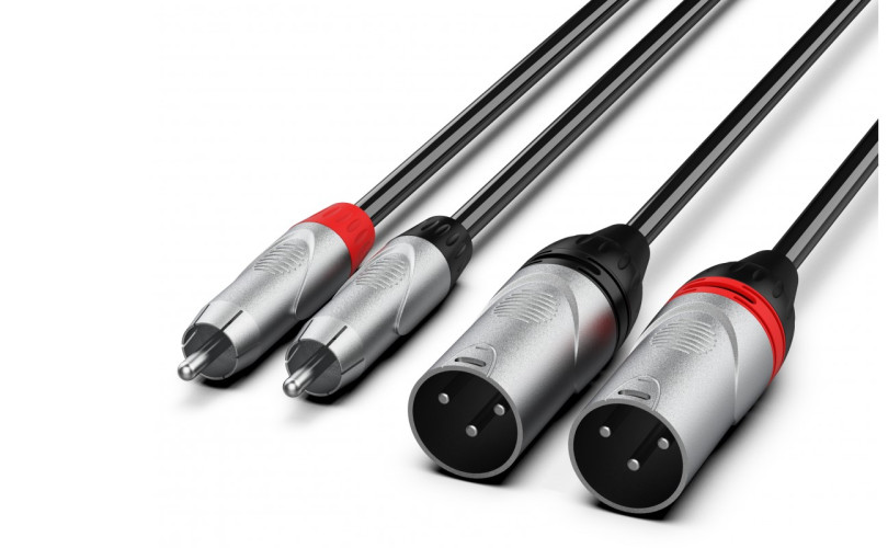 Cable AUDIBAX Pro 2 XLR Macho a 2 RCA 3m Negro