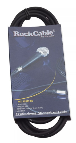 Câble ROCKCABLE RCL30303 D6 Microphone, Noir