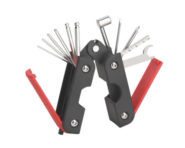 MultiTool ROCKCARE «Metrico» rouge avec enrouleur de corde