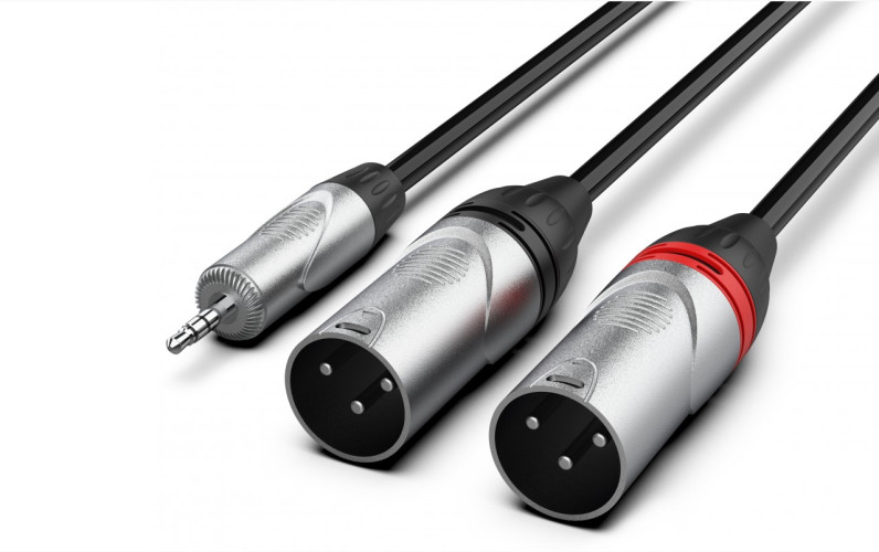 Cable AUDIBAX Pro 2 XLR Mascle a Minijack Stereo 3m Negre