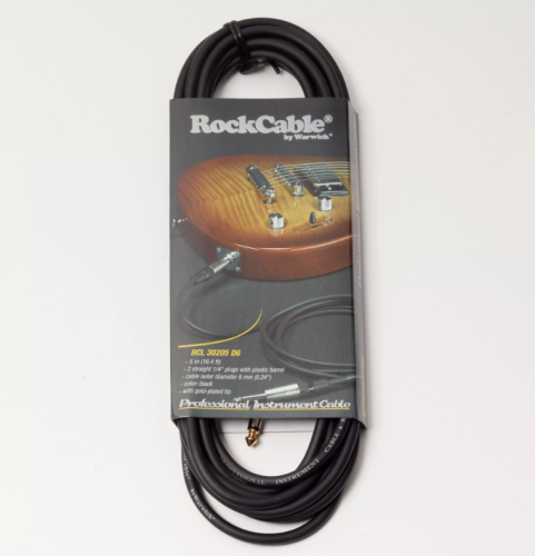 Câble Instrument RockCable droit TS 1/4" 5m c/noire