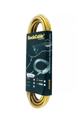 Câble Instrument RockCable droit TS 1/4" 6m c/Gold