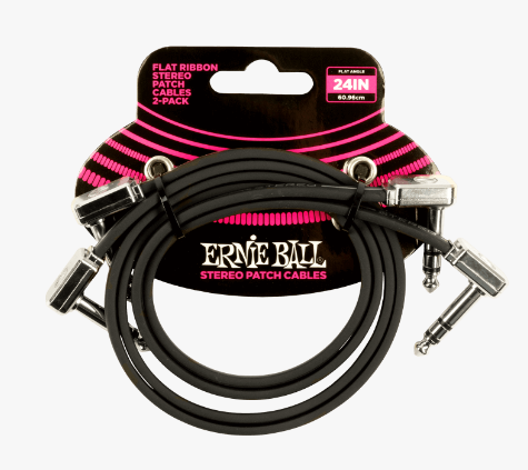 ERNIE BALL Patch Cables 24IN 2-pack color Negre