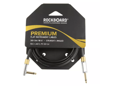 Cable de instrumento ROCKCABLE Premium recto/acodado 3m negro RBO CAB FL PR 300 SA