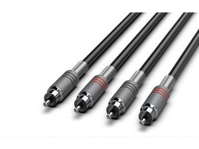 Cable AUDIBAX Premium 2 RCA a 2 RCA Stereo 3m Negre