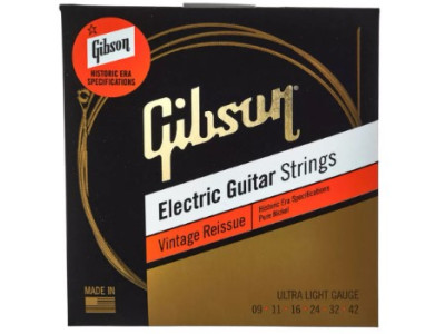 Cordes GIBSON 9-42 Electric Guitar Strings Ultra Light - - Vintage Reissue