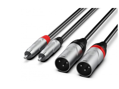 Câble AUDIBAX Pro 2 XLR Mâle vers 2 RCA 3m Noir