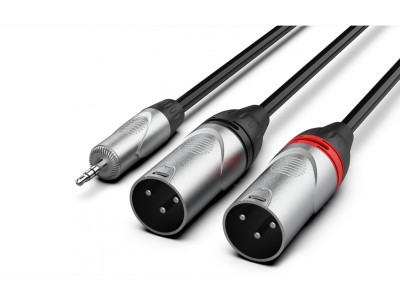 Cable AUDIBAX Pro 2 XLR Mascle a Minijack Stereo 3m Negre