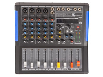Table de Mixage EK AUDIO KW06A Amplifiée 300w avec effets