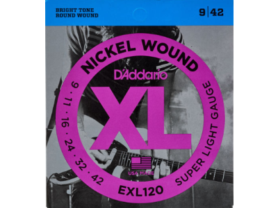 Cordes D'ADDARIO EXL120 09-42 Electric Guitars nickel