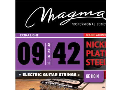 Cordes MAGMA GE110N 09-42 pour guitarre électrique en acier nickelé